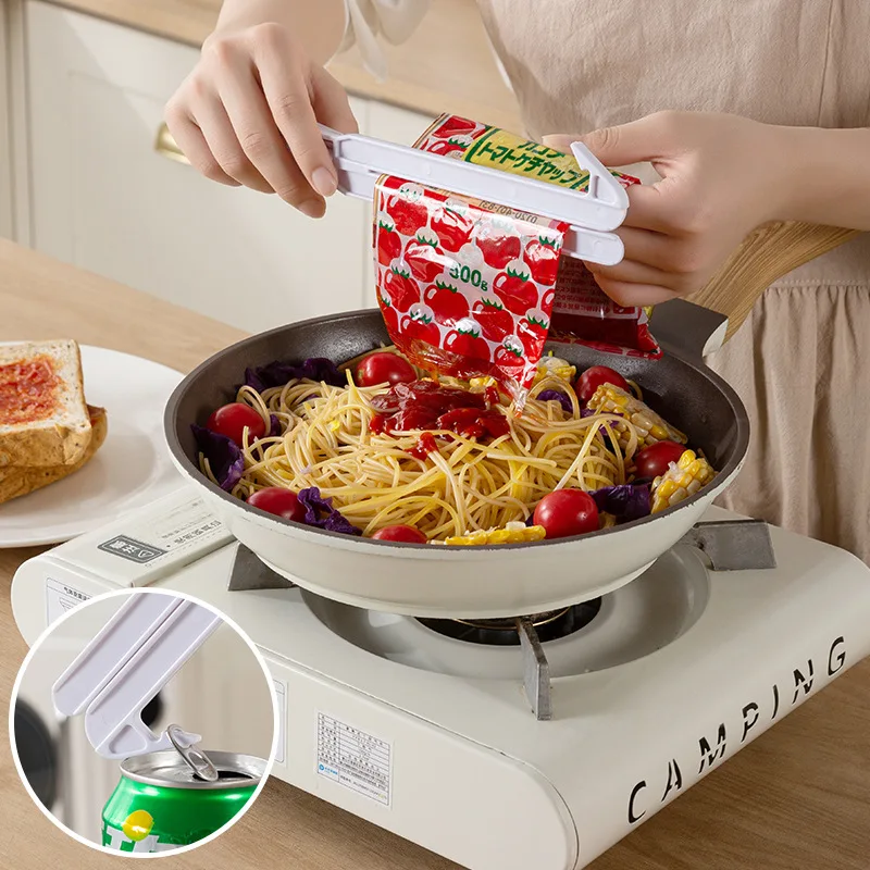 New All-in-One Magnetic Sauce Squeezer Clip, Multi-Purpose Kitchen Gadget for Squeeze Paste Bags, Open Cans & Food Pouches
