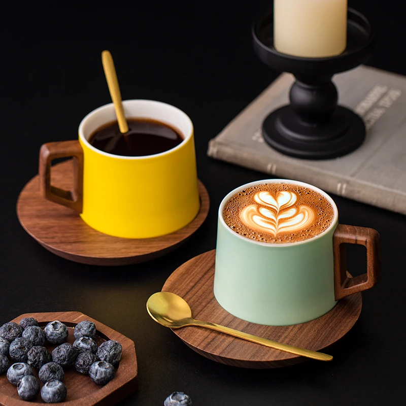 Ceramic coffee cup set light luxury high-end birthday gift couple pair cup high-end exquisite household drinking cup