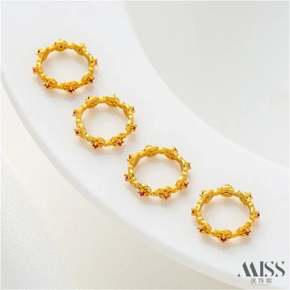 

18-каратное матовое золото, циркон, закрытая кружевная гирлянда, ловушка, кольцо из бисера, аксессуары для самостоятельного изготовления, браслет, ожерелье, материал для ювелирных изделий