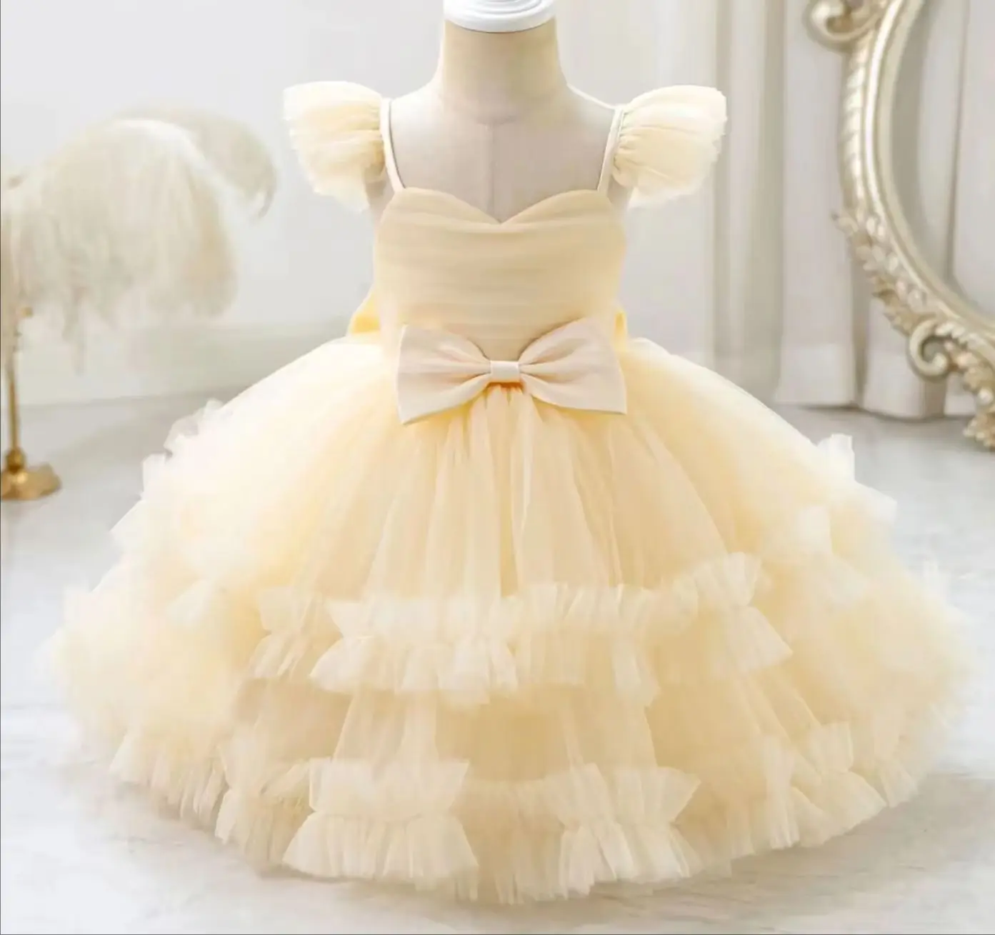 New Princes Girl Tutu Dress Kid Girls' Puffy Dresses Child White Clothes Ball Gown
