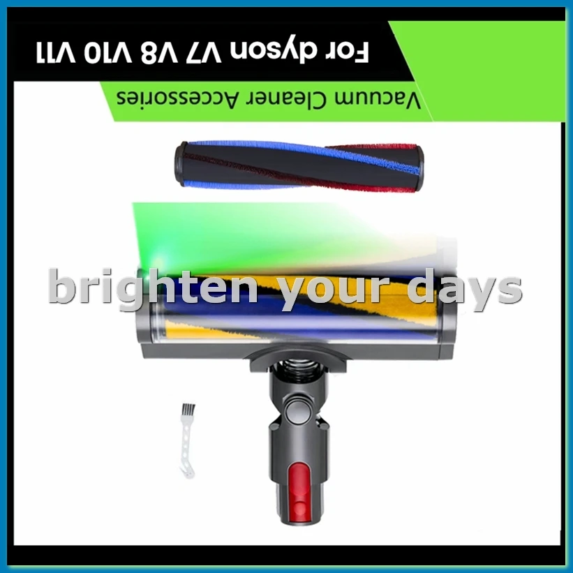 LED Soft Roller Clean Head for V7 V8 V10 V11 Vacuum Attachments Illuminating Hidden Dust and Debris for Hard Floor-A28R