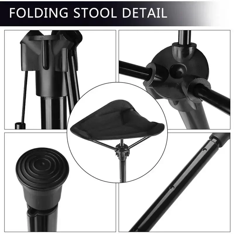Camping Stool Retractable Hiking Chair Outdoor Folding Chair Heavy Duty One Leg Stool Seat For Camping Fishing Hiking Gardening
