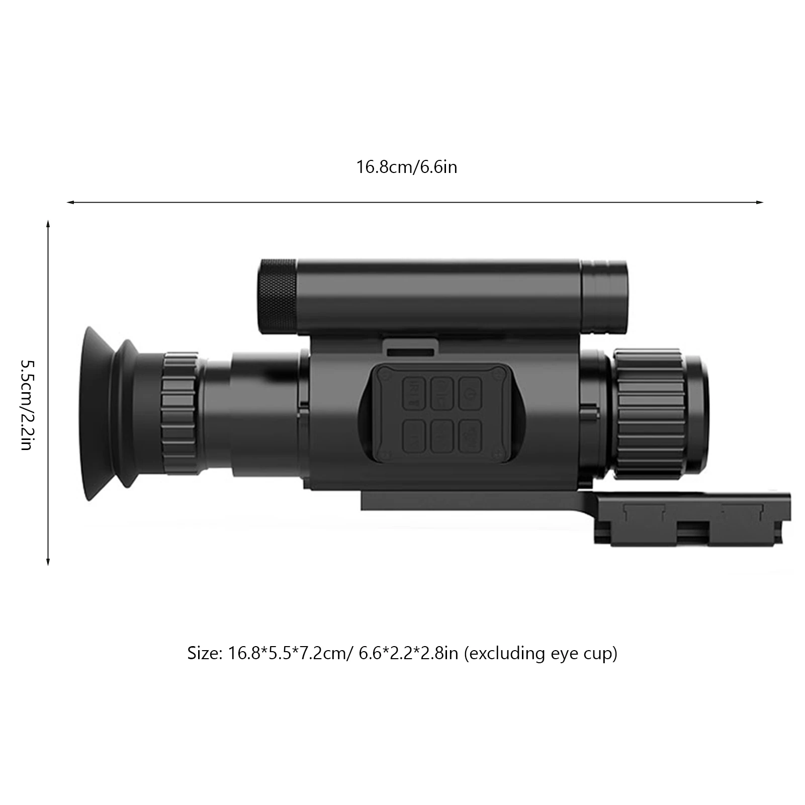 التكبير 4X التكبير الرقمي نطاق الأشعة تحت الحمراء 1.2 بوصة شاشة 3MP أحادي نطاق الأشعة تحت الحمراء الرقمية