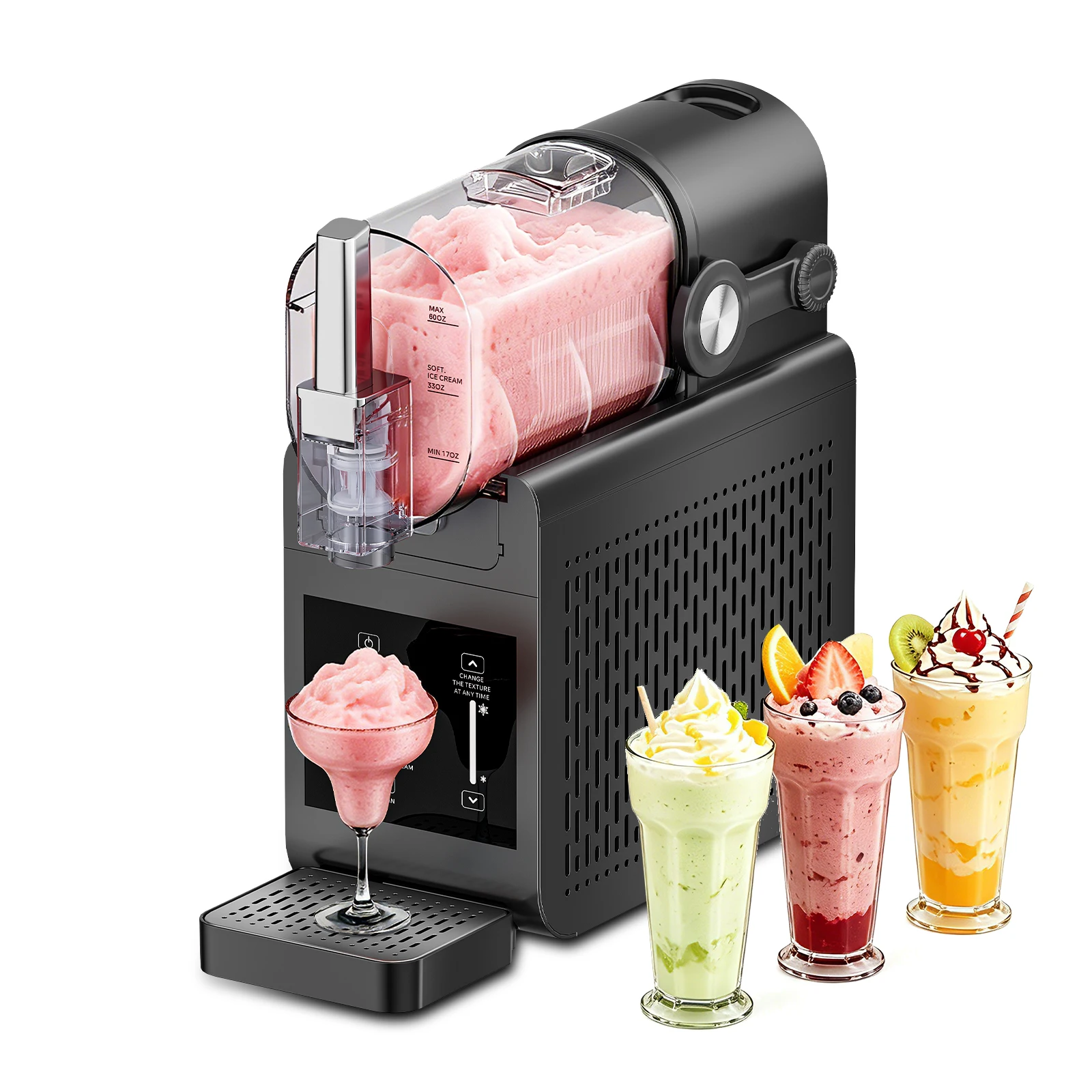88oz Slushy Machine, Professional 6-in-1 Frozen Drink Maker, No Ice Needed Quick-Freezing Technology, Adjustable Thickness Smart Touch Panel with Easy-to-Clean Removable Parts