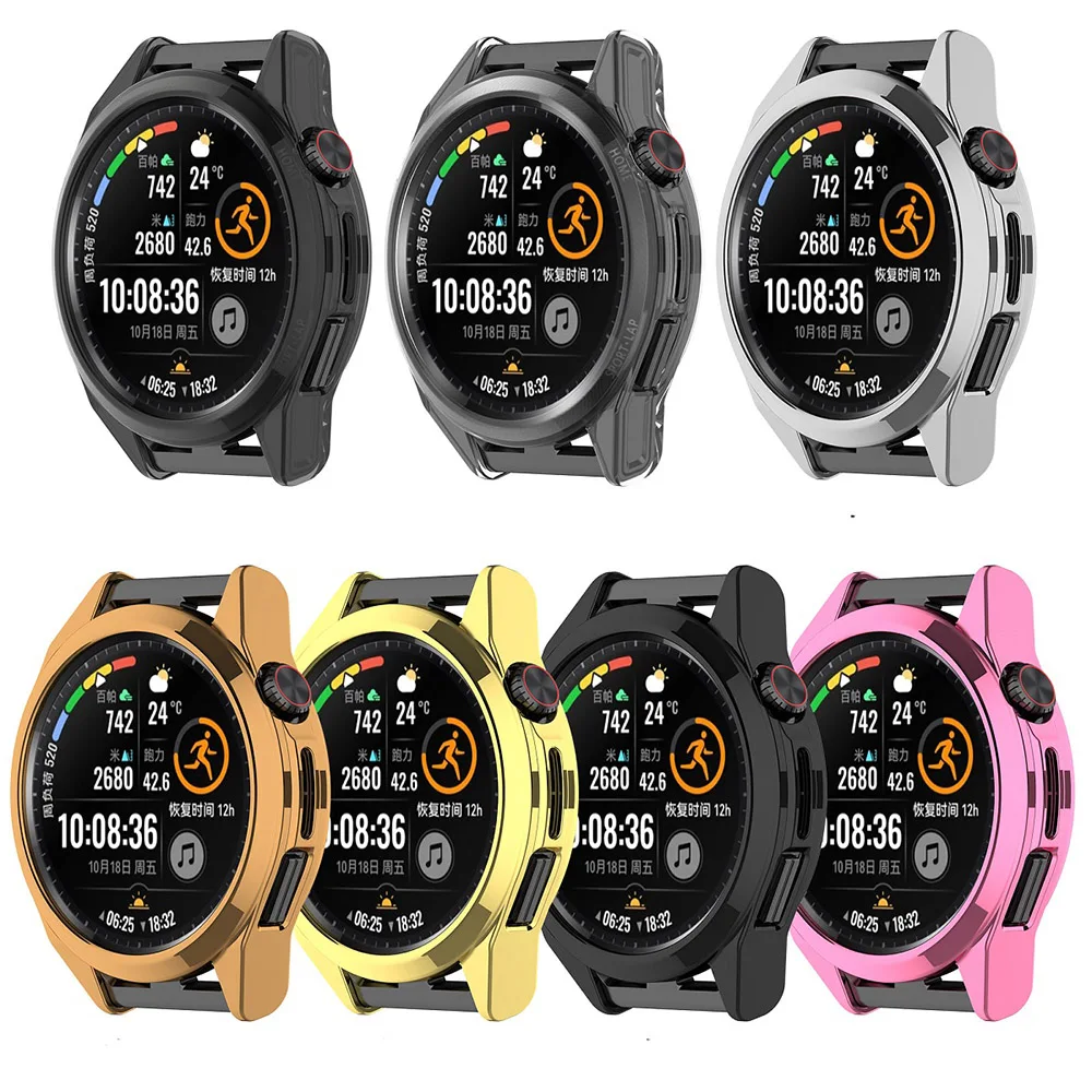 Electroplated TPU Protective Case For Huawei Watch GT Runner GT3 SE Hollow Protector Shell Cover