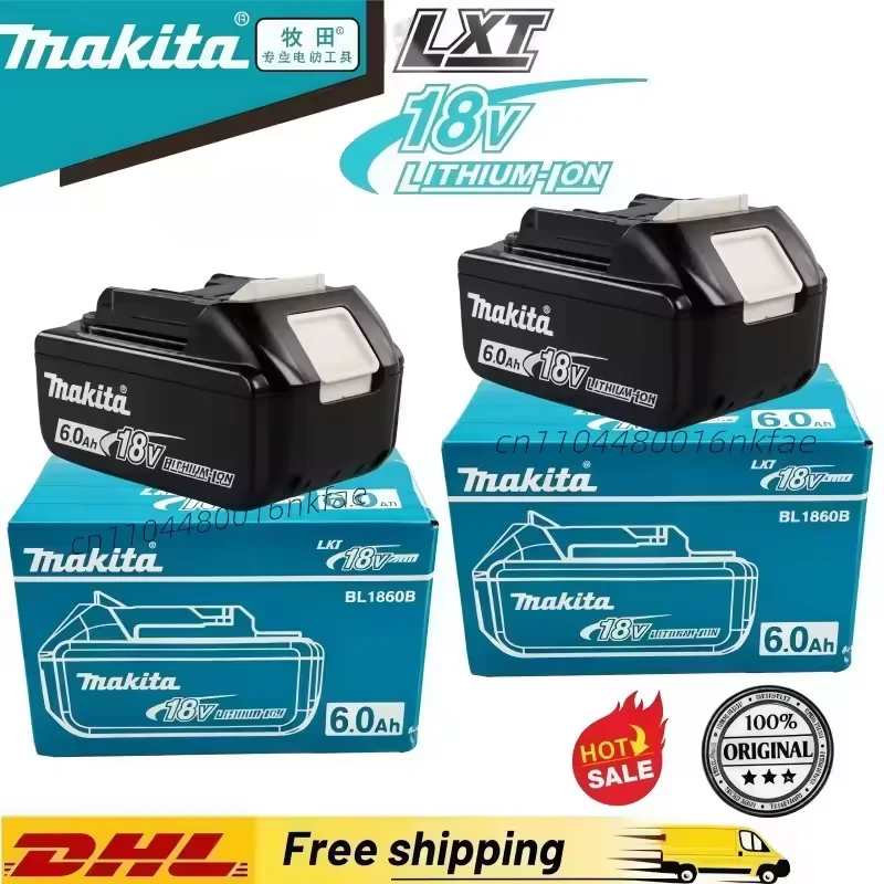 

100% оригинальный аккумулятор Makita 18V 6.0Ah, замена для Makita BL1830B L1840B L1850B L1860B, аккумулятор для электроинструментов.