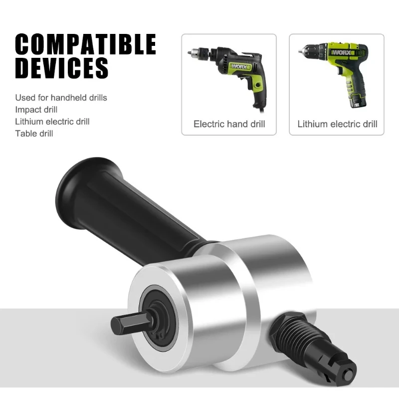 Cutting Tool Electric Drill Attachment Modification Plate Punch Scissors Adjustable Double Head Metal Sheet Cutter Iron Nibbler