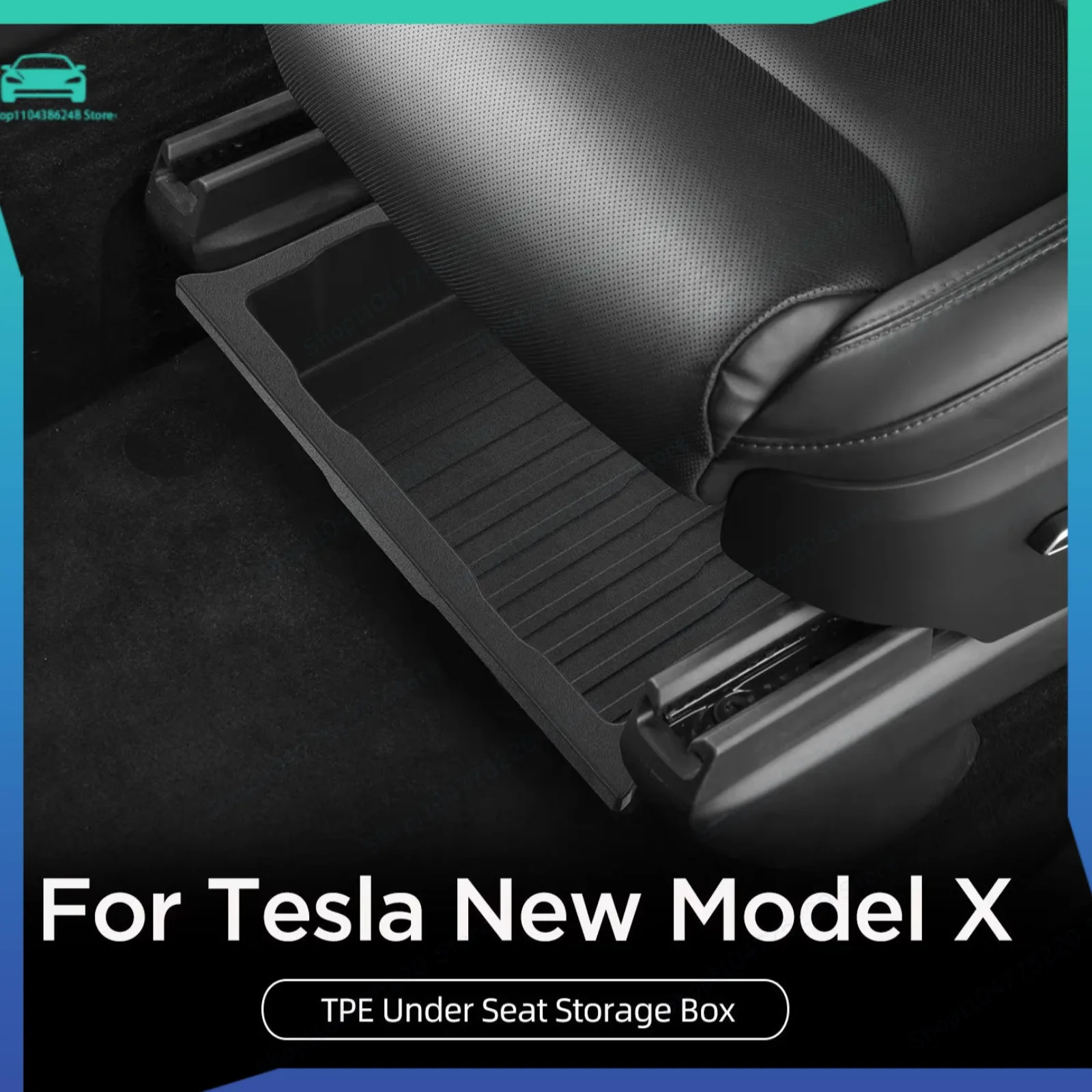 

Under Seat Storage Box Drawer Type TPE Car Tray Organizer Tidying Accessories For Tesla Model X 2023 2024