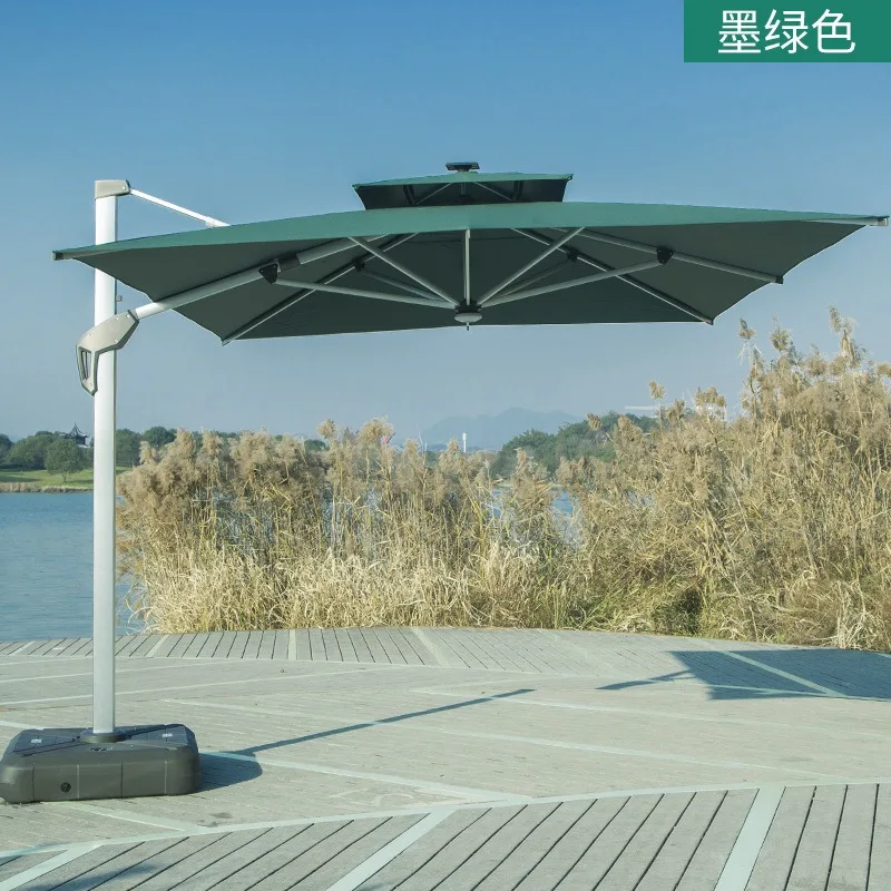 Solar LED light Roman umbrella High-end garden Sunshade quadrangle  Outdoor umbrella Large sun