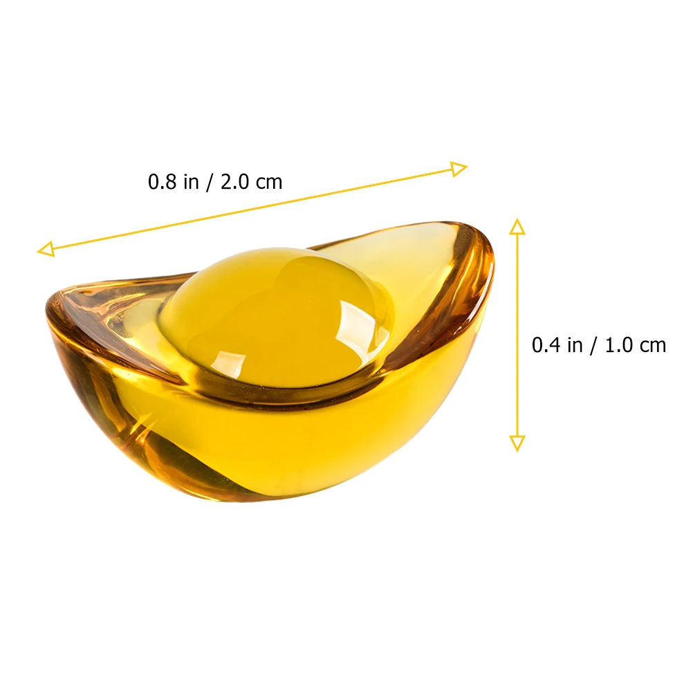 

20Pcs Ingot Crystal Craft Home Office Table Decor Exquisite Scene Desktop Ornament Gold Ingot Adornment