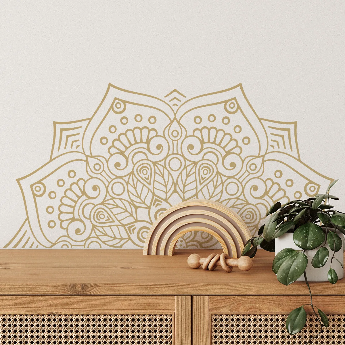 الفن نمط الذهب ماندالا لاصق ملصقات جدار غرفة نوم مدخل غرفة المعيشة الشرفة ديكور المنزل جدار الشارات الزخرفية