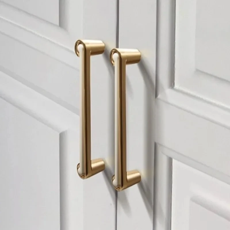 Moderner Kleiderschrank- und Küchentürgriff, Schubladen- und Schranktürgriff, Nordisch-Amerikanischer Gold-Einlochgriff, Möbelbeschlag 192MM – Detail 4