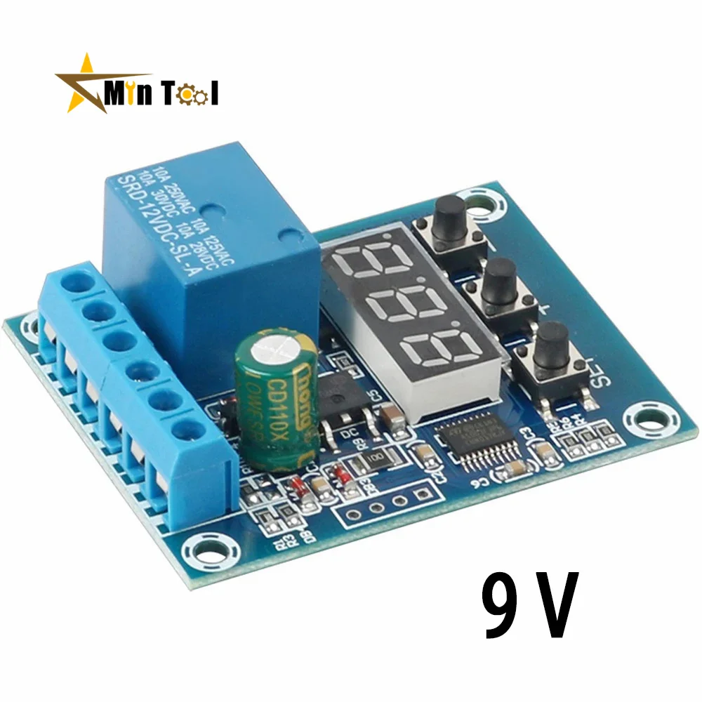 DC 9V 12V 24V Voltage Control Relay Module Relay Switch Control Board LED Voltmeter Charger Discharge Monitor Power Supply