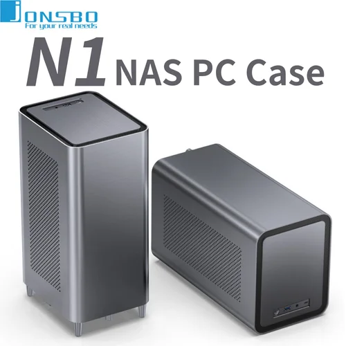 JONSBO N1 소형 섀시 NAS PC 케이스 스토리지, 올인원 서버 멀티미디어 지지대 5 디스크, 핫스왑 섀시 컴퓨터 케이스, 14cm 선풍기 