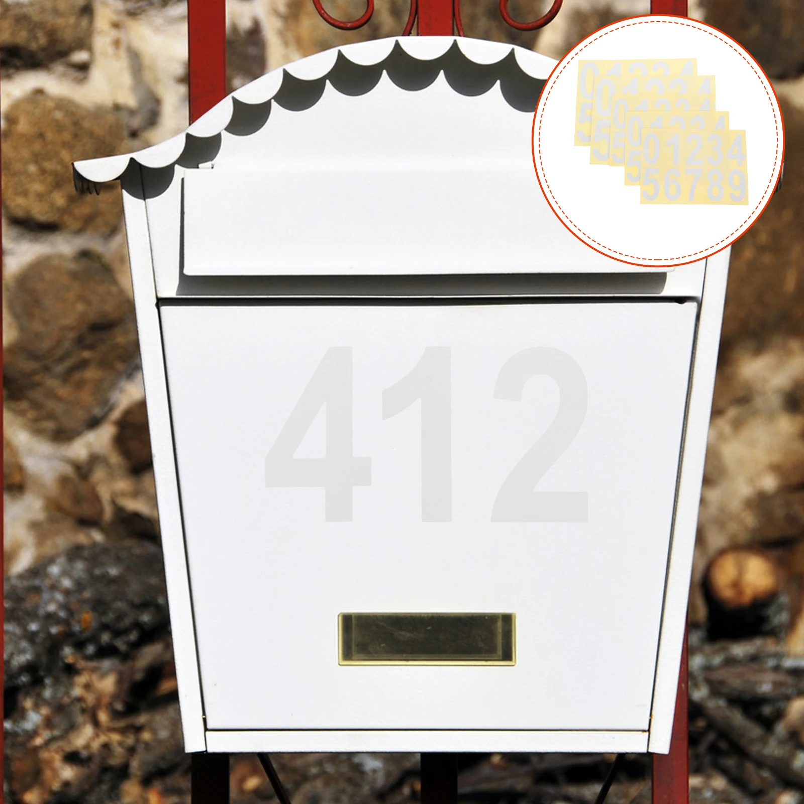 

5 Pcs Reflective Number Stickers Mailbox Letters Big Numbers for outside Address Decorating