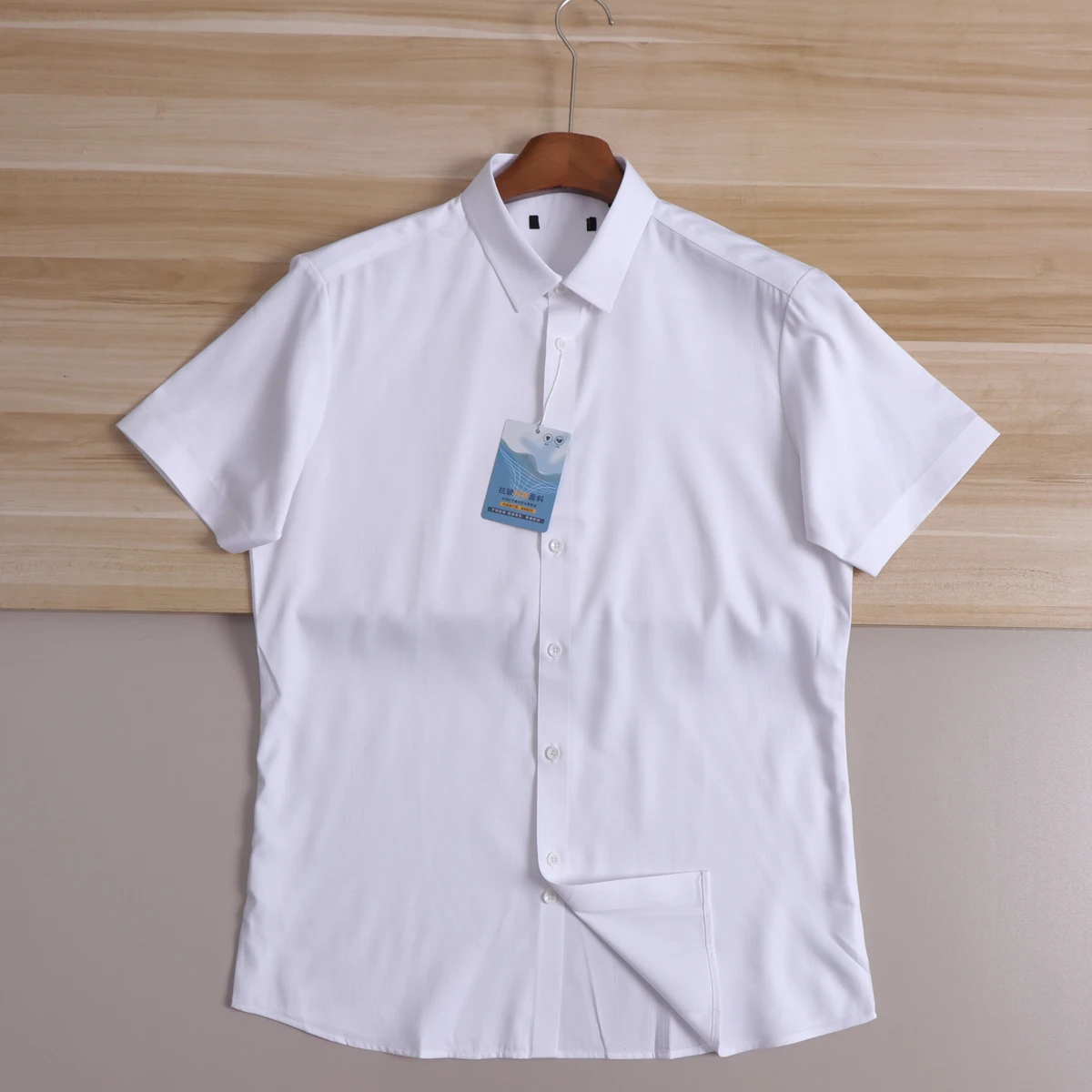 

Business Casual Men's Short Sleeve Shirt Summer White Collar Iron Free Anti-Wrinkle Cool Feeling Breathable Standard Fit Shirt