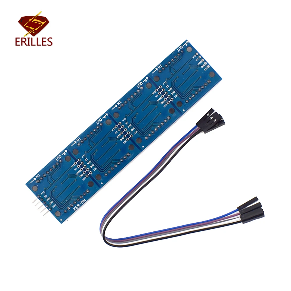 MAX7219 Dot Matrix Module for Arduino Microcontroller 4 In 1 Display Single Chip Microcomputer Control Drive Module with 5P Line