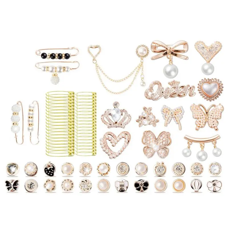 TEXU 80Pcs Socks Charms Kit For Socks Safety Pin,Brooches For Women Brooches And Pins For Women