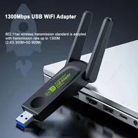 USB WiFi Adapter 1300Mbps Dual Band 2.4G/5Ghz USB3.0 Wireless WIFI Lan Adapter Dongle 802.11ac With Antenna For Laptop