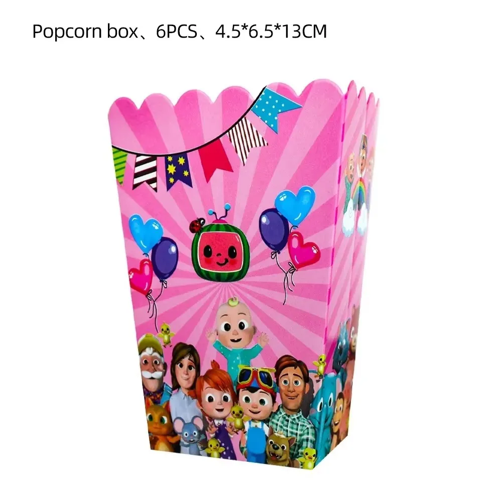 Cartoon Familie Cocomelon Happy Birthday Party Deko-Set Tischdecke Teller Becher Geschenk Ballon Kuchen-Set Kinder-Party-Zubehör – Detail 11