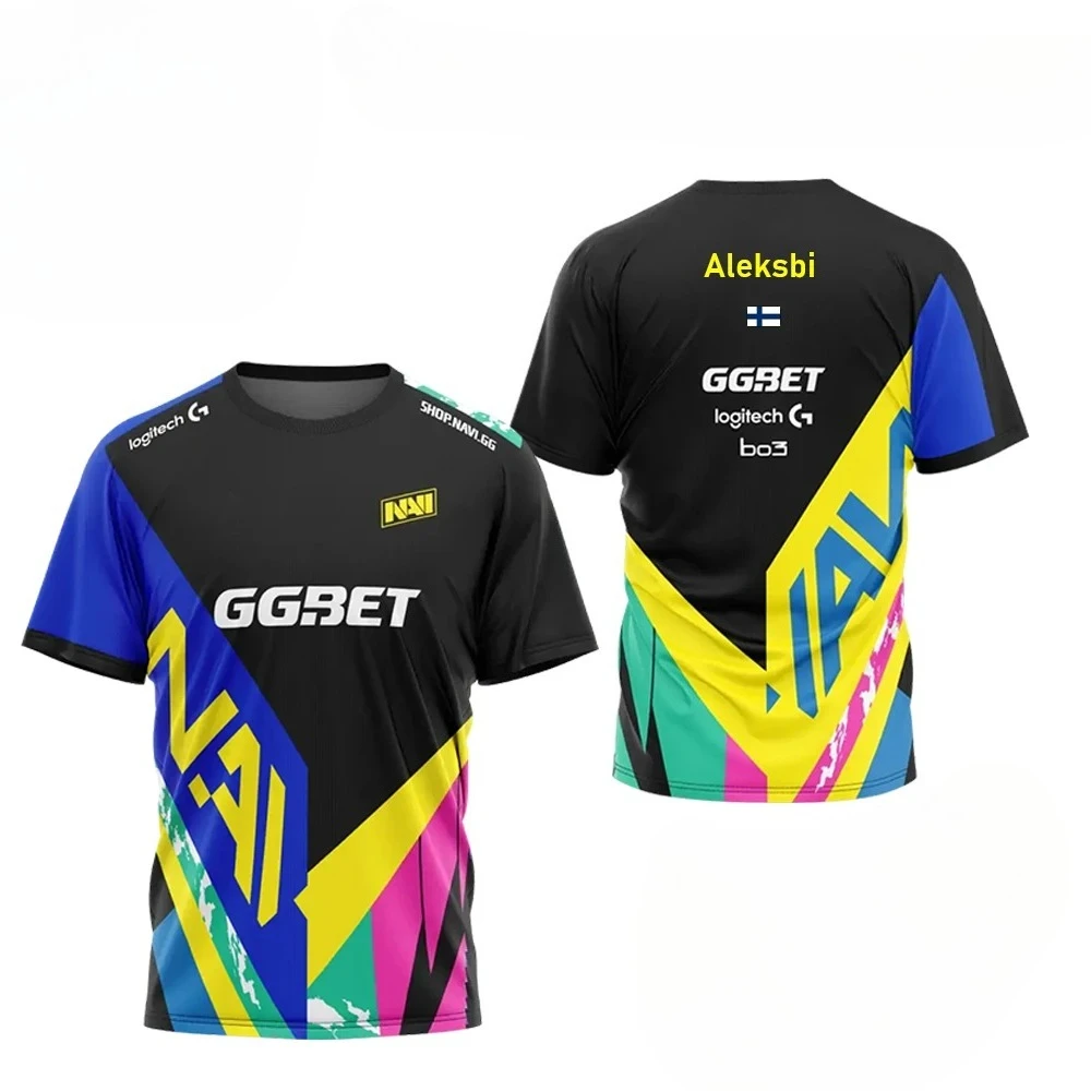 2024 شنغهاي الرائد نافي Esports فريق موحد تي شيرت رجالي CS2 لعبة المنافسة لاعب موحدة تي شيرت الأزرق الداكن بطل القمم #1
