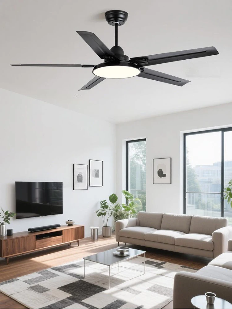 

Новый потолочный вентилятор для ресторана, гостиной, бытовой подвесной светильник с вентилятором с переменной частотой, современный и простой светильник,