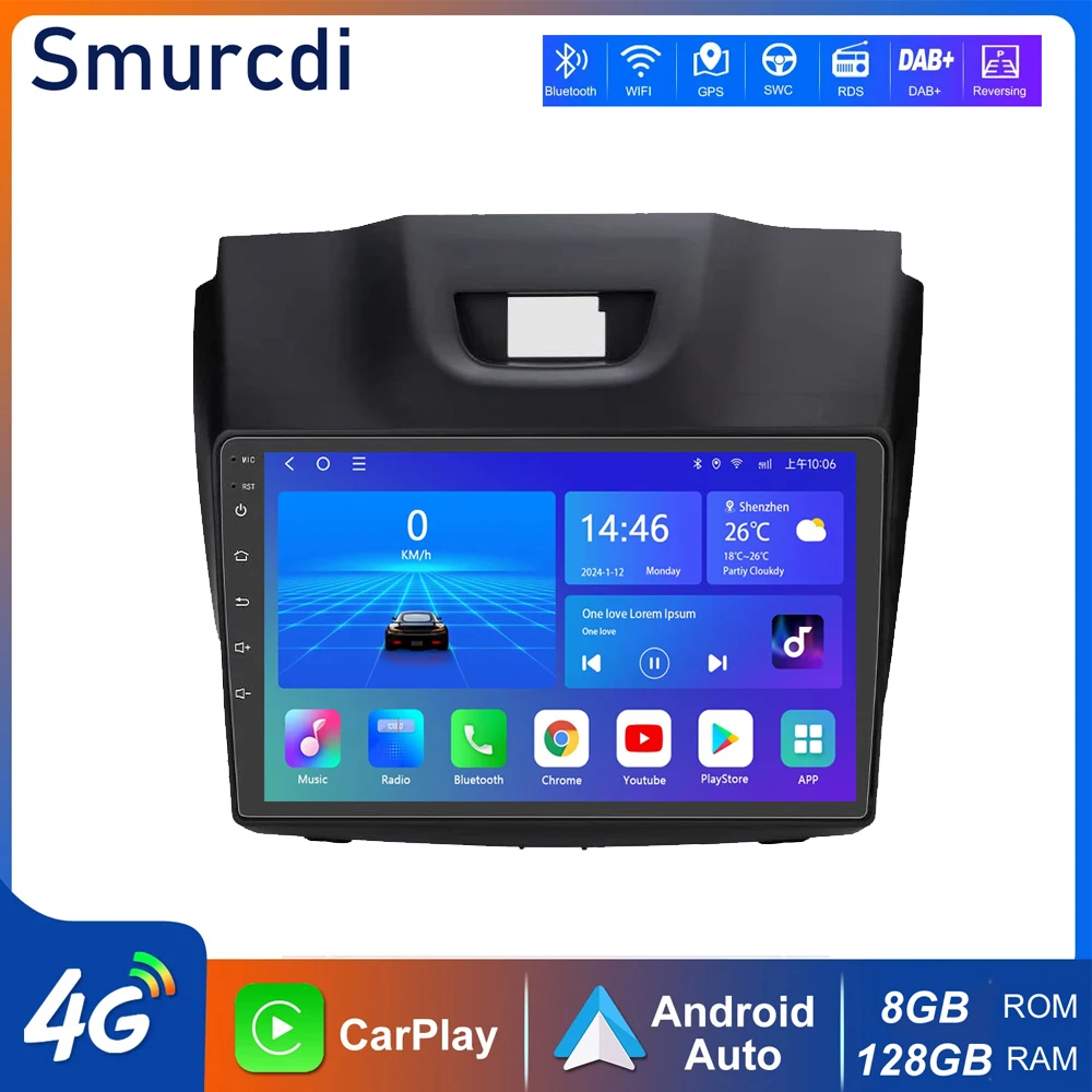 Android 16 Carplay Auto Car Radio Multimedia For Chevrolet TrailBlazer 2012 - 2016 S-10 S10 Colorado For Isuzu D-Max DMAX Stereo