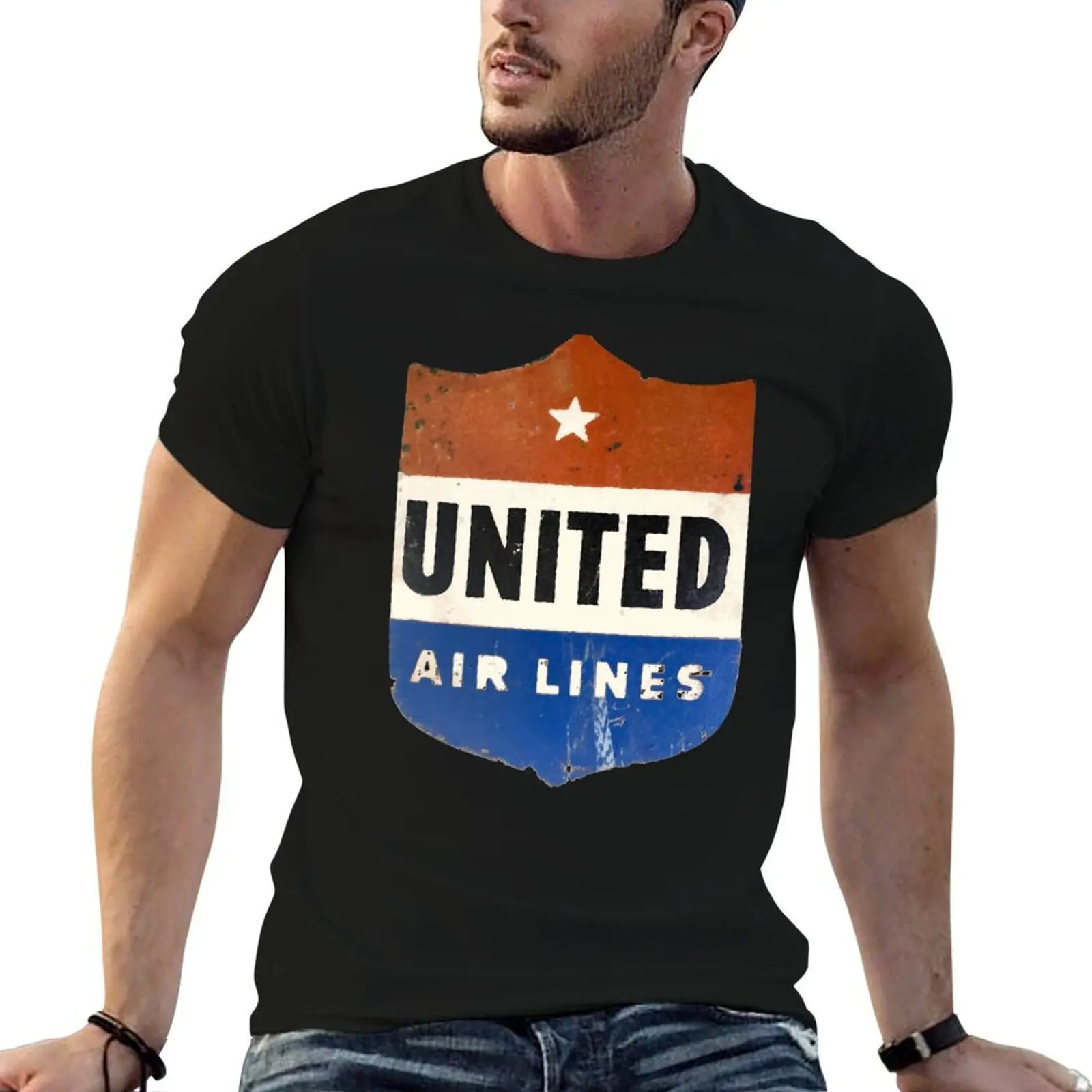United Air Lines - Vintage T-Shirt customs man t shirt t shirt for men