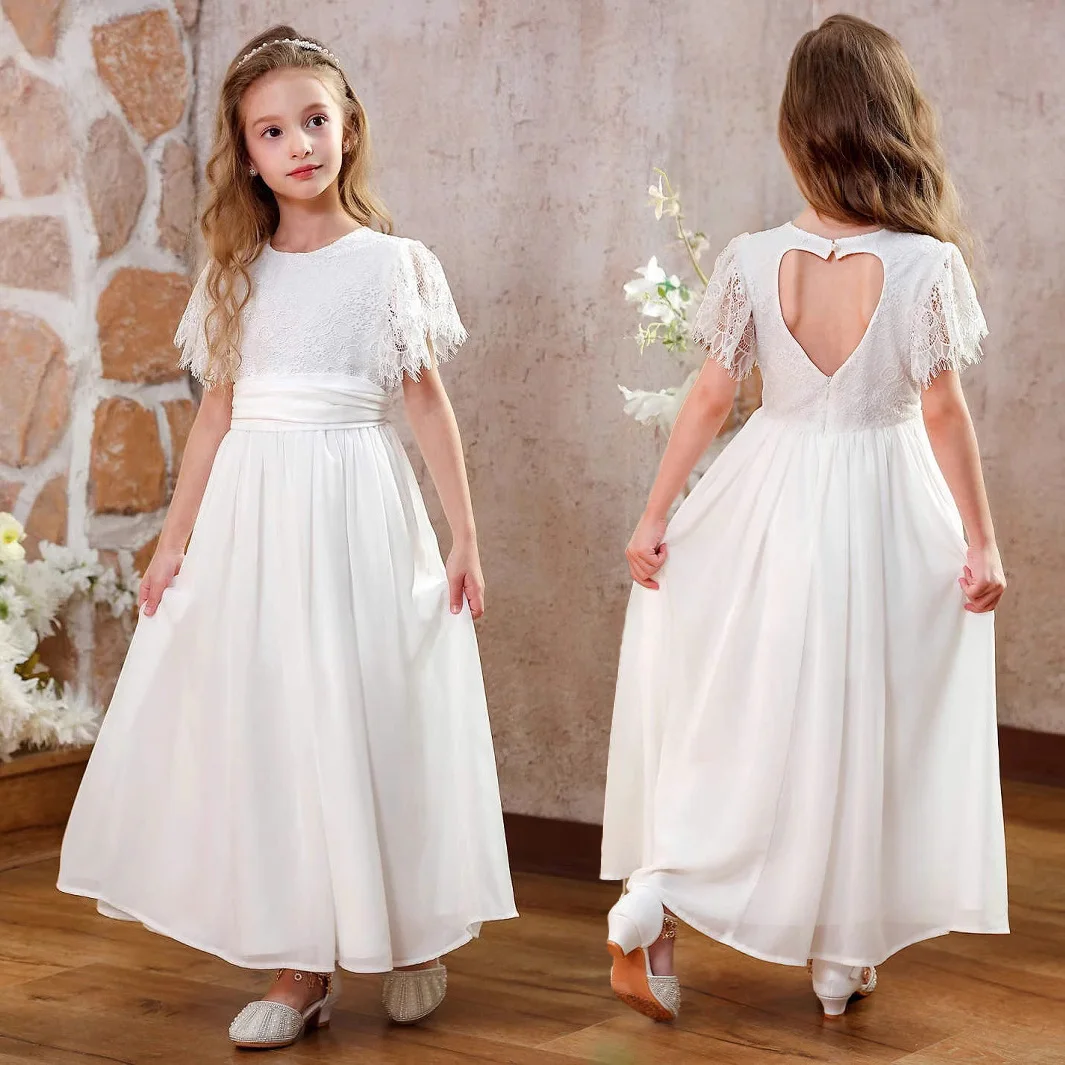 

Детское платье для девочек: кружевное, атласное, с поясом, для первого причастия, бальное, для свадьбы, дня рождения