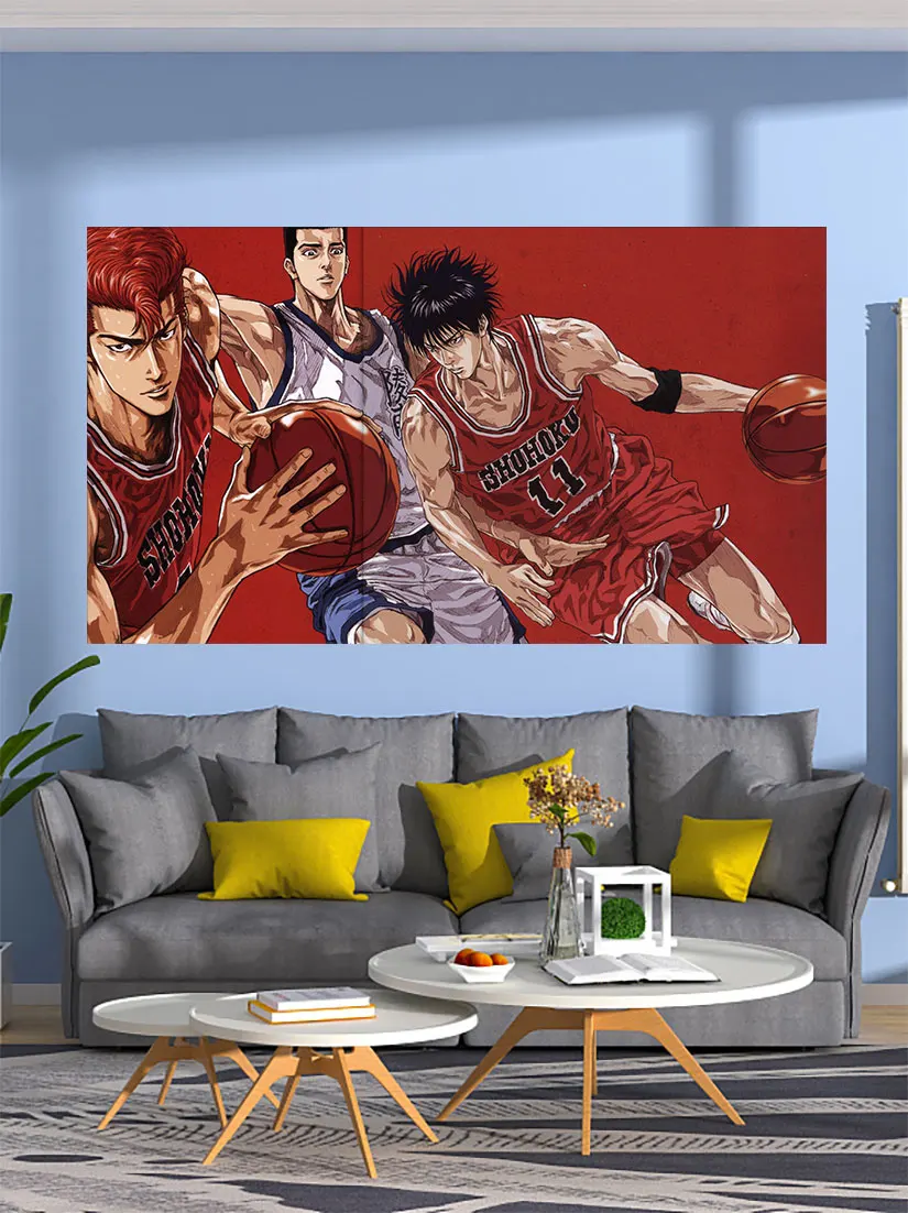 Cartoon Tapestry Japanese Anime Slam Dunk Printed Wall Hanging Carpet Polyester Tapestries Boho Room Decor