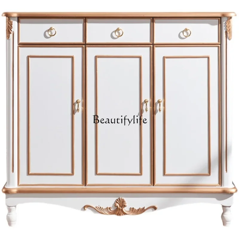 

*Italian Affordable Luxury Style Shoe Cabinet Modern Minimalist Entrance Foyer Multifunctional Storage Curio Cabinet