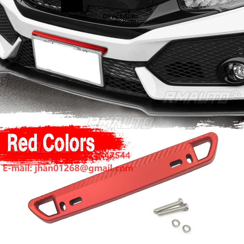 Universal 6 Colors ABS Carbon Lo Style Bumper Front Number License Plate Trim Frame Holder Decor Relocate Bracket