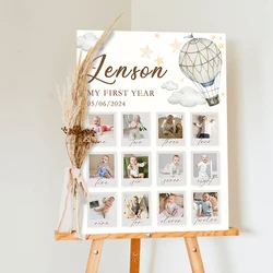 Personalized First Birthday Photo Board Baby Birthday 12 Months Photo Collage Sign My First Year Photo Poster Welcome Sign