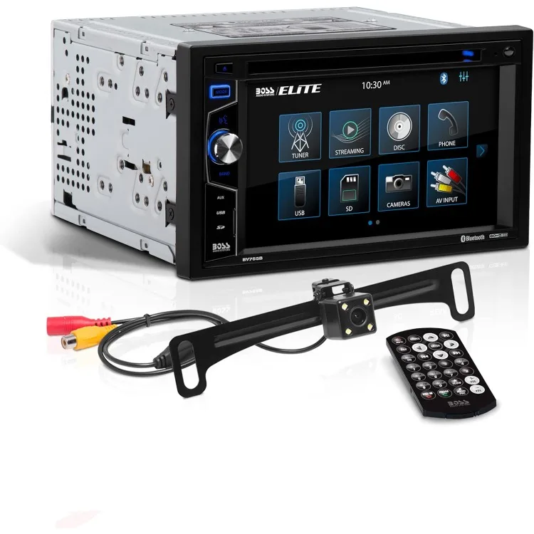 

Elite BV755BLC Car Stereo System - 6.2 Inch Double Din Touchscreen, Bluetooth Audio & Calling Head Unit, Radio Receiver,