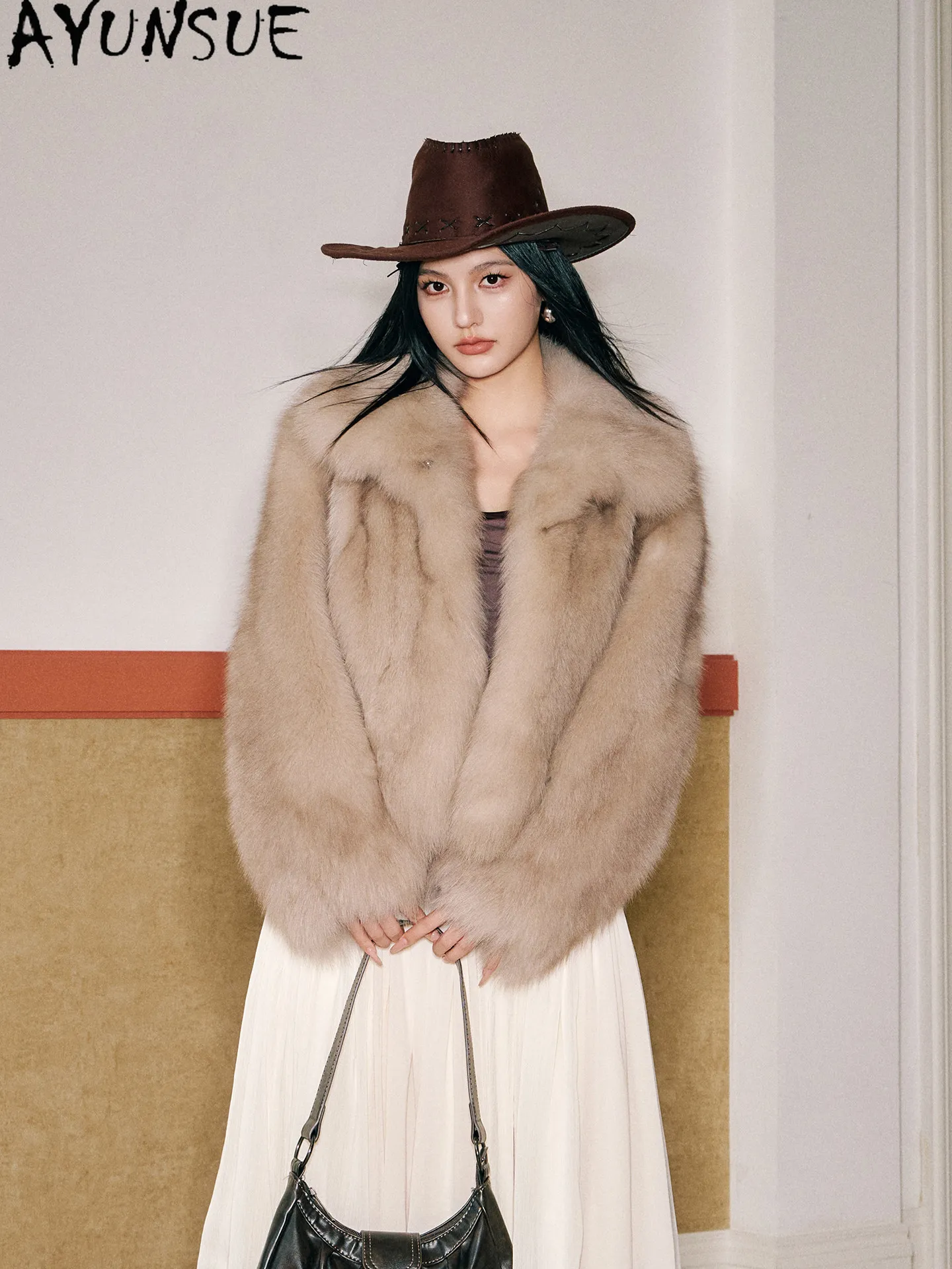 AYUNSUE Natural Fox Fur Coat Women High-quality Winter Jacket Real Fur Coat Woman Warm Clothes Fashion Short Style Abrigos Mujer
