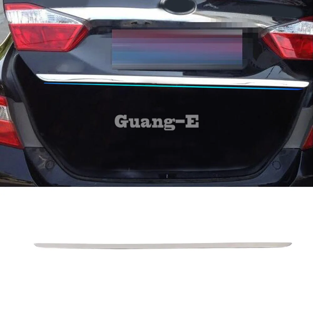 For Toyota Camry 2015 2016 2017 Car Accessories Sticker Body Rear Back Door License Tailgate Bumper Frame Plate Trim Trunk Frame