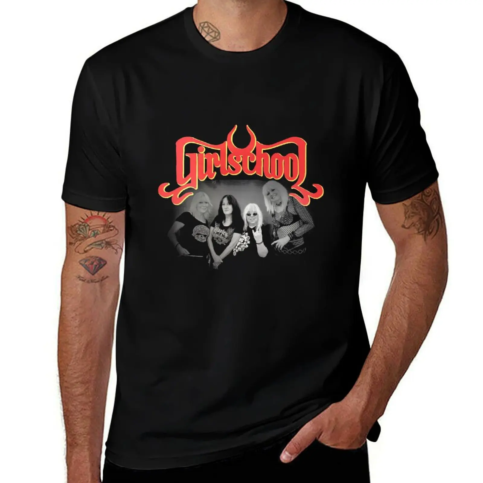 Girlschool T-Shirt t shirts designer black cotton t-shirt plain for man package t shirts with prints T-Shirt