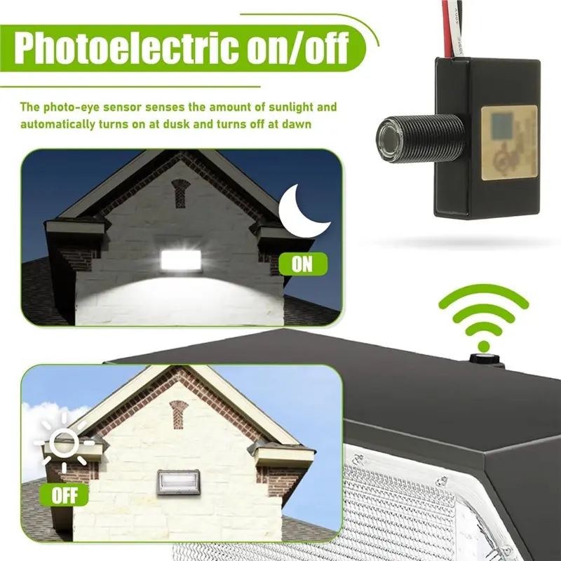 DT17 AC Photocell Light Sensor 1Pc, 105V-130V Dusk to Dawn Switch with Nuts Washer, Daylight Control for Outdoor Lighting