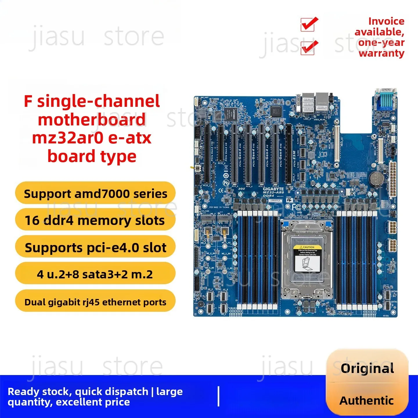 MZ32‑AR0 MZ31‑AR0 Server Mainboard Supports AMD EPYC 7532 7K62 CPU for Workstation Computing Replacement Hardware