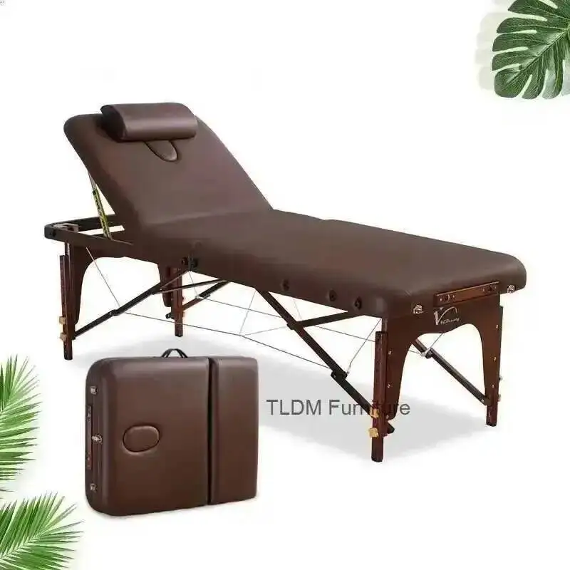 Commercial Speciality Folding Massage Table Beauty Tattoo Bed Portable Spa Beds Nordic Salon Wooden Massage Salon Furniture f l