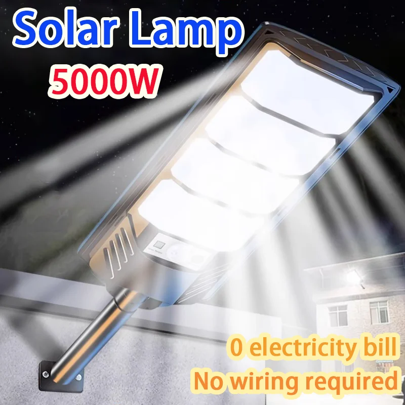 Super Bright 5000W Solar Light Powerful Outdoor Solar Lamp Outdoor Motion Sensor Remote Control Waterproof Street Lights Garden