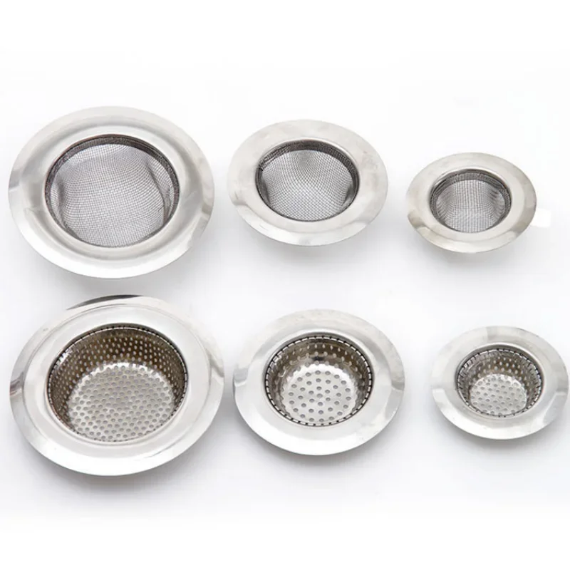 Filtro de fregadero de cocina, tapón de extensión de pelo de bañera de acero inoxidable, orificio de drenaje de ducha, embudo de acero inoxidable