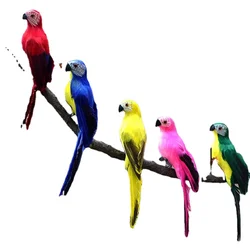 35cm/25cm Handmade Simulation Parrot Creative Feather Lawn Figurine Ornament Animal Bird Garden Bird Prop Decoration Miniature