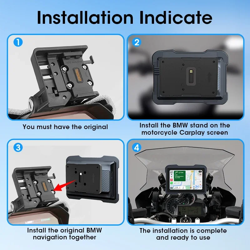 راديو دراجة نارية Develuck مقاس 5 بوصات لسيارات BMW R1200GS/ R1250GS/ R1300GS /S1000XR ملاحة GPS Carplay Android وصلة مرآة ستيريو أوتوماتيكية #3