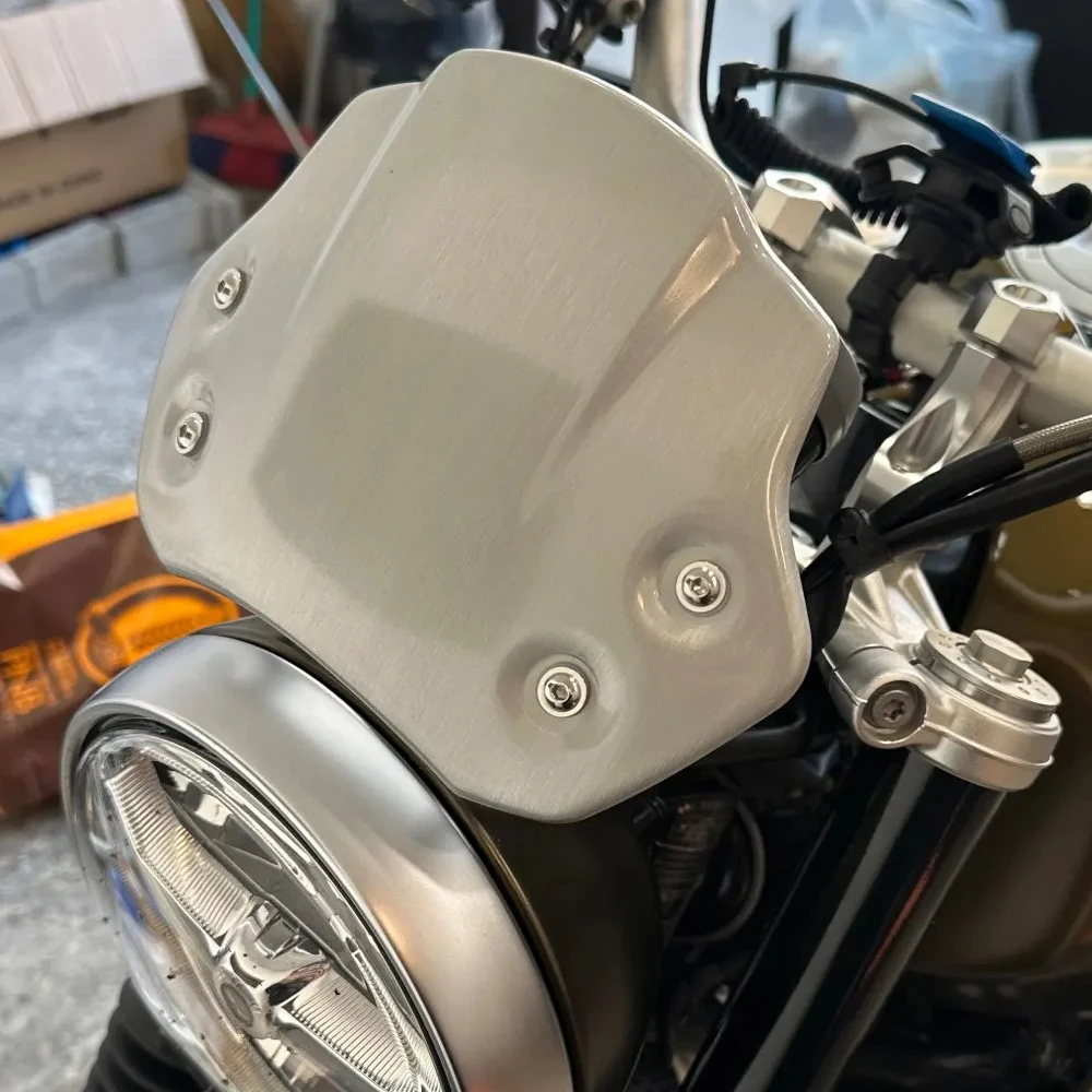 

Windshield For BMW RNINET Scrambler Racer R9T Pure Urban 2014-2023 R Nine T Windscreen Aluminum Wind Deflector Moto Accessories