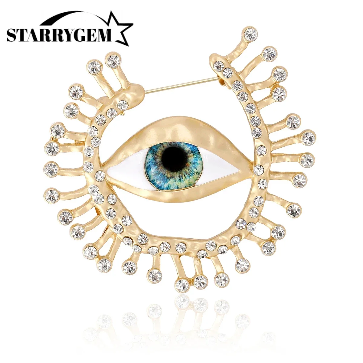 Big Blue Eye Round Brooches Women Unisex New Design Charming Eyes Brooch Personalized Coat Pin Jewelry Accessories Gift