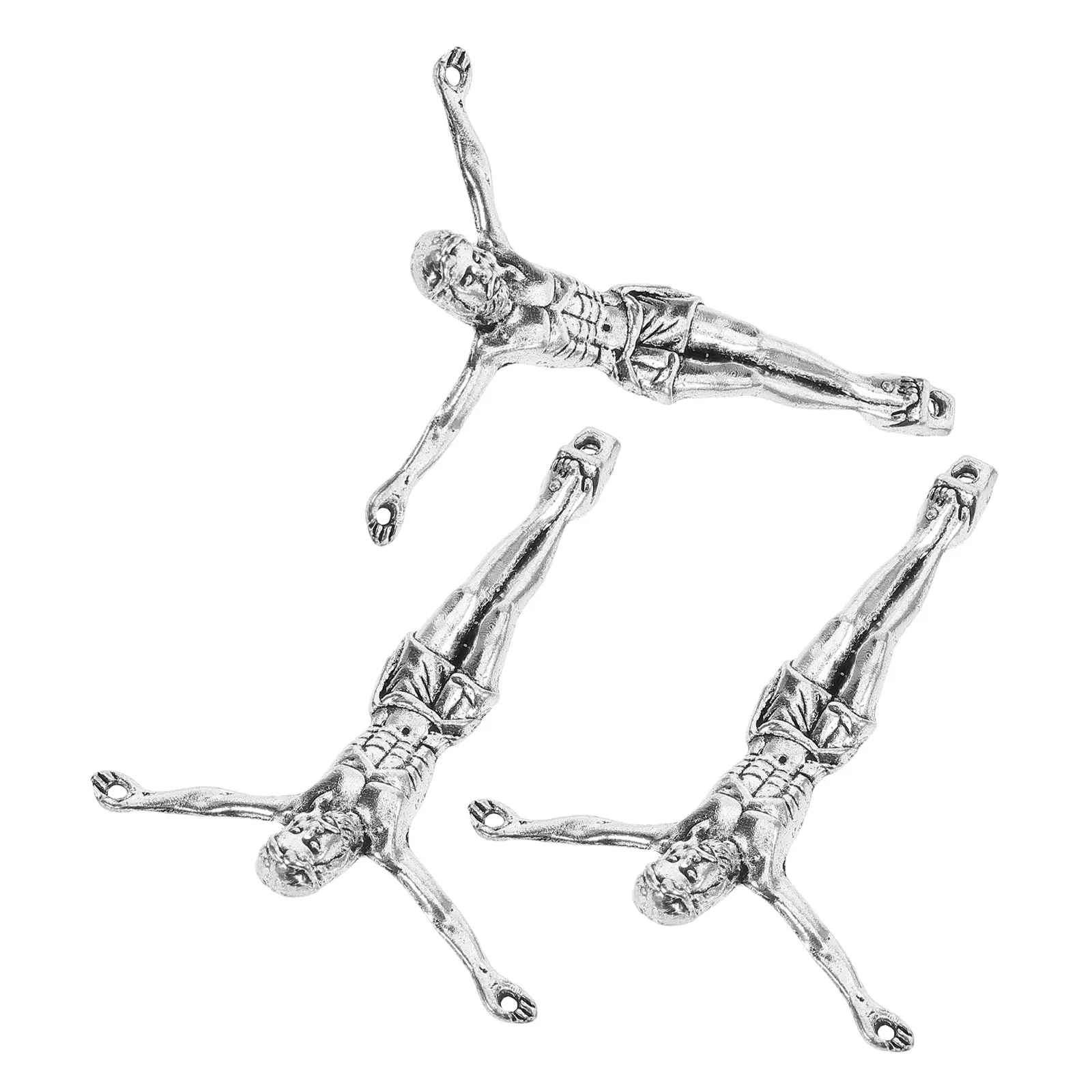 Jesus Cross Statues 3 Pieces Catholic Crucifix Corpus Wall Decor DIY Craft Supplies for Home Church