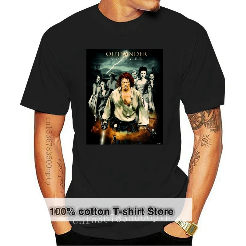 New Popular Go New Jamie Fraser Outlander Adult Mens Black T-Shirt Size S-3XL