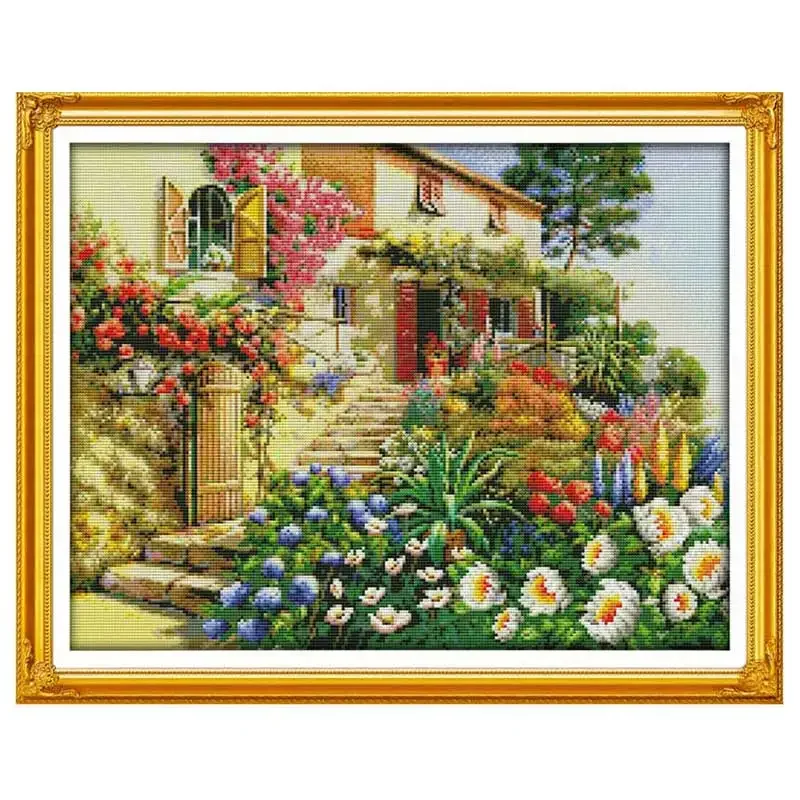 Leisurely Cabin House Scenery Patterns Counted Cross Stitch Set DIY 11CT 14CT 16CT DMC Cross-stitch Kit Embroidery Needlework