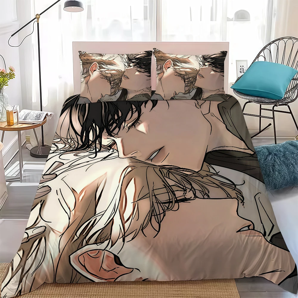 Comic Low Tide in Twilight Duvet Cover Set Home Style Bedding Soft Laundry Cotton Bed 3 Piece Set Student Dormitory Gift